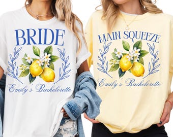 Amalfi Coast Italy Bachelorette Shirt, Amalficore Lemon Bach Party Comfort Colors® T-Shirts, Main Squeeze Italian Coast Bridal Party Gift