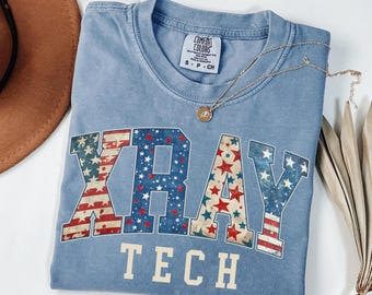 4th of July Xray Tech Shirt, Fourth of July Radiology Comfort Colors Tshirt, July 4th Rad Tech USA T-Shirt, Patriotic American X-Ray Tee
