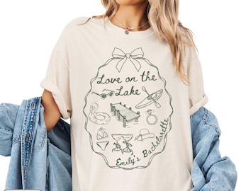 Love On The Lake Bachelorette Comfort Colors Shirt, Custom Lake Bachelorette Party Shirt, Lake Bach Tshirt, Lake Trip Merch, Bridesmaid Gift