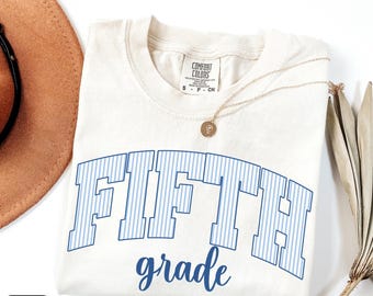 Fifth Grade Teacher Shirt, 5th Grade Team Comfort Colors Seersucker Stripes Matching Elementary Back to School Teacher Appreciation Gift