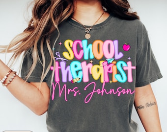 Custom School Therapist Shirt, School Counselor Tshirt, School Psychologist T-Shirt, Guidance Counselor Tee, Mental Health Awareness Gift