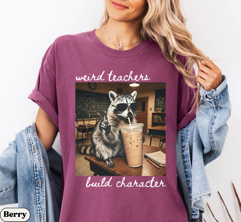 Color Es Raros Con R Camiseta divertida de colores cómodos con estampado de mapache para ...
