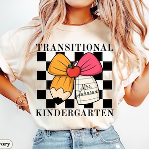 Custom Transitional Kindergarten Teacher Shirt, Comfort Colors TK Kindergarten Teacher Name Tee, TK Team Back to School Teacher Appreciation