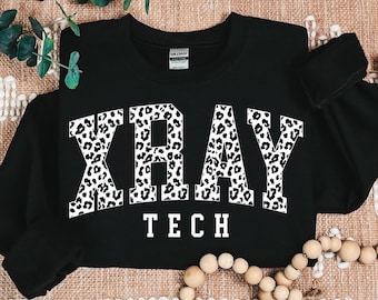 Xray Tech Sweatshirt, Xray Sweater, Rad Tech Shirt, X-Ray Tech Sweatshirt, Leopard Print Radiology Department Gift, Xray Technologist Shirt
