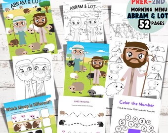 Preschool Bible Activity: Abram & Lot, Homeschool Morning Menu (Digital Download)