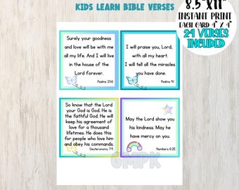 Scripture Memory Verse Cards: Christian Homeschool Bible Activity (PDF Downloadable Print