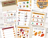 Fall Morning Menu: Preschool Homeschool Activity (Digital Download)
