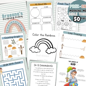 Preschool Bible Morning Menu: 10 Commandments, Fruits of the Spirit (Digital Download)