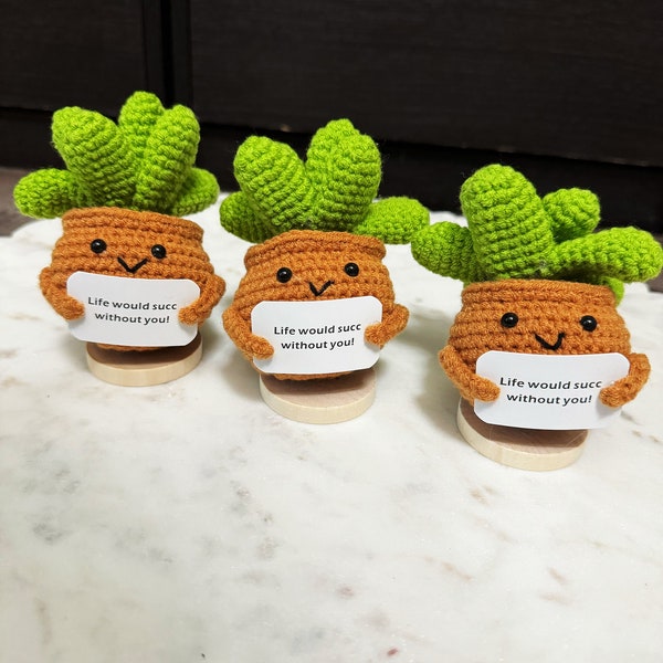 Positive Support Crochet, Emotional Veggie Poo Plants, Funny Caring Affirmation Mental Health Besties Couples Family Christmas Birthday Gift