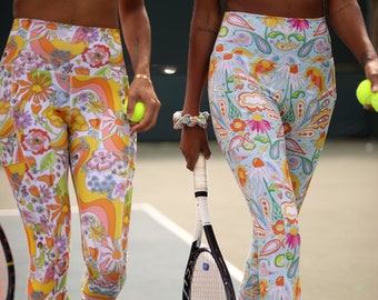 Recycled Pocket Psychedelic Leggings - Love All Tennis Leggings