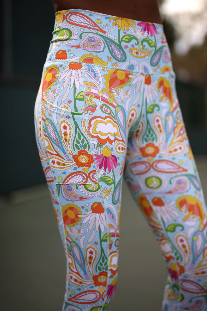 Recycled Pocket Psychedelic Leggings Love All Tennis Leggings image 5