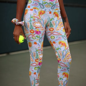 Recycled Pocket Psychedelic Leggings Love All Tennis Leggings image 2