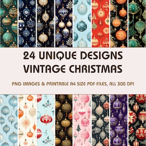 24 Vintage Christmas Dollhouse Wallpaper, Printable Wallpaper Download, Miniature Wallpaper, Digital Download 1:12 Scale Dollhouse Floor