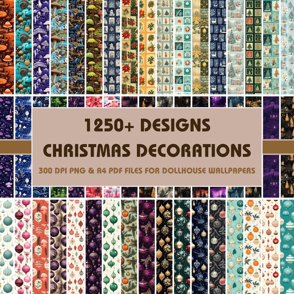 Dollhouse Christmas Wallpaper Printable - Etsy