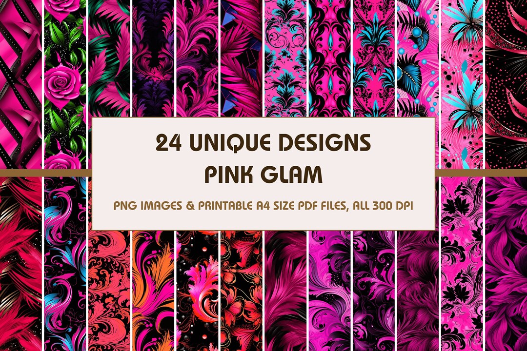 24 Pink Glam Dollhouse Wallpaper Printable Wallpaper Etsy