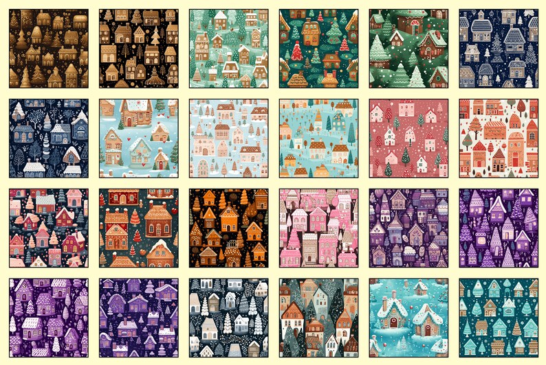 24 Gingerbread Houses Dollhouse Wallpaper, Printable Wallpaper Download ...