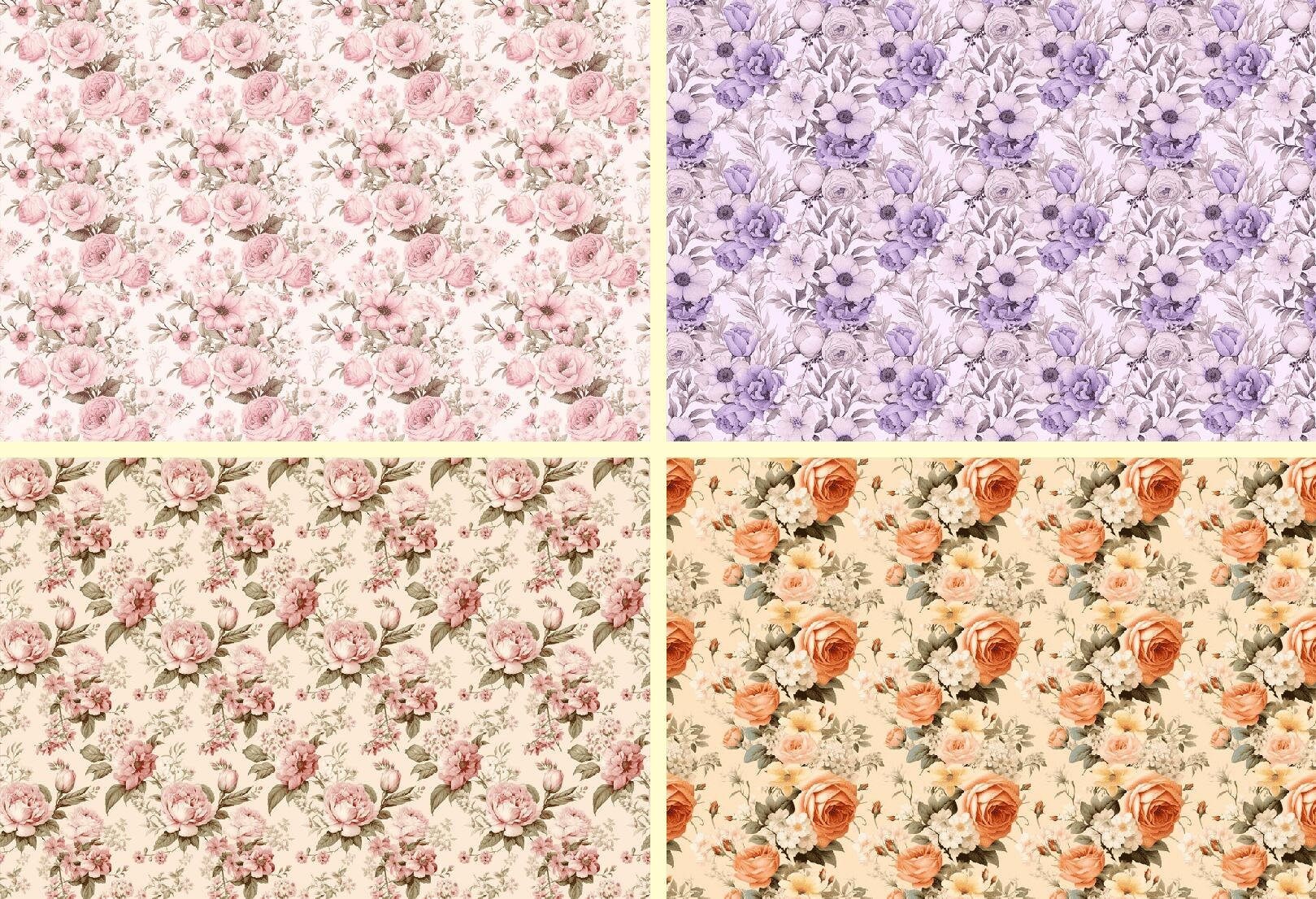 30 Vintage Bouquets Dollhouse Wallpaper, Printable Wallpaper Download ...