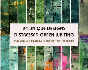 24 Distressed Writing Dollhouse Wallpaper, Printable Wallpaper Download, Miniature Wallpaper, Digital Download 1:12 Scale Dollhouse Floor