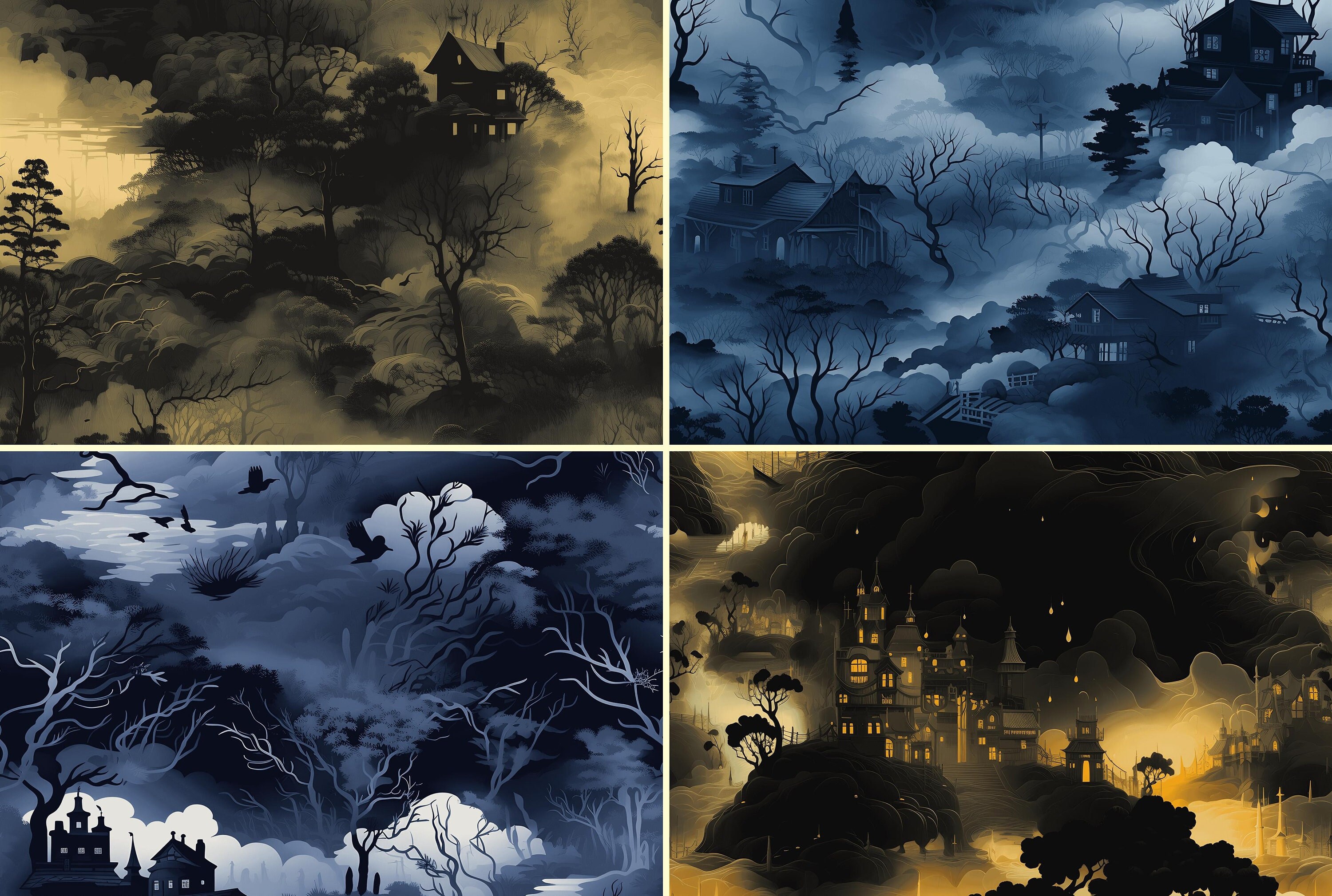 24 Creepy Scenes Dollhouse Wallpaper, Printable Wallpaper Download ...