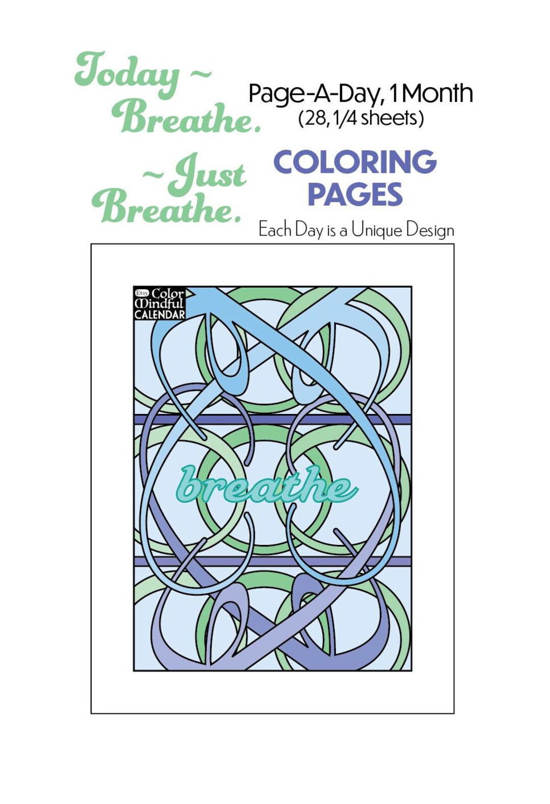 Today ~ Breathe: Page-a-day Coloring Pages - Etsy