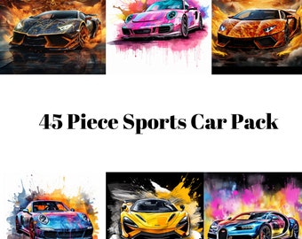 Watercolor design Sports Car Pack Sport Car|Meet Our Stunning Digital Art Collection!|