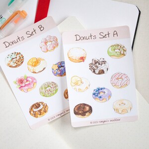 Donut Sticker Sheets 5”x3.5” / Planner & Journal Sticker Sheet / Food Sticker / Fast Food Stickers