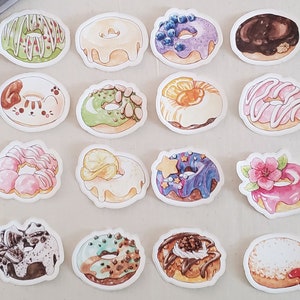 Donut Stickers / Food Sticker / Fast Food Stickers / Weatherproof Stickers