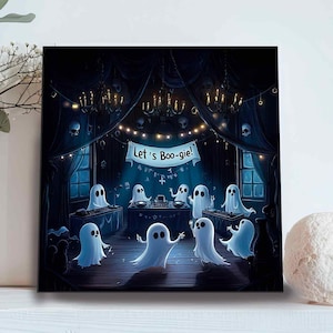 Fantômes disco personnalisé Halloween illustré effrayant carte de voeux cadeau pour son amie fille mère enfants cadeau sorcellerie
