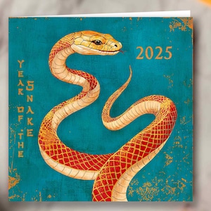 Chinees Nieuwjaar 2025, Chinees Nieuwjaar van de Bosslang - Cadeau Gelukkig Chinees Nieuwjaar 2025, Jaarkaart Zodiac Snake