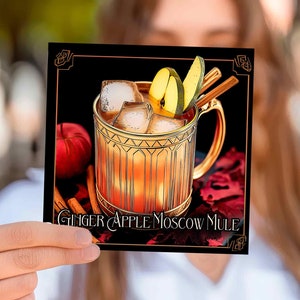 Herbst Spezielles Rezept für Cocktail-Liebhaber Geschenk, personifizierte illustrierte Geburtstag gemütliche Weihnachten 2025 Andenken Ginger Apple Moskauer Maultier