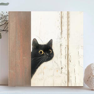 Personalisierte schwarze Katze Karte, süßes Kätzchen Geschenk, lustiger Tier Gruß, Katzenliebhaber Briefpapier, Geburtstagskarte für Tierbesitzer Katze Mama Papa