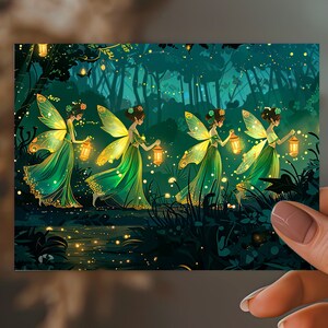 Enchanted Fairy Birthday Card for Her Friend Mother Daughter, Niece, Adult Fairies Birthday Gift, Woodland Artwork Stationary