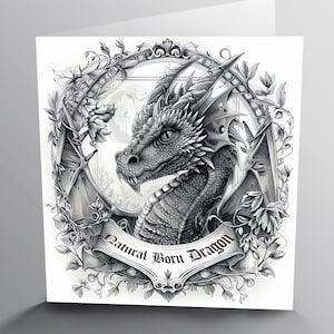 Natürlich geboren Drachen Karte Geburtstagsgeschenk für Drachen Liebhaber Freund Frau Mann Freund