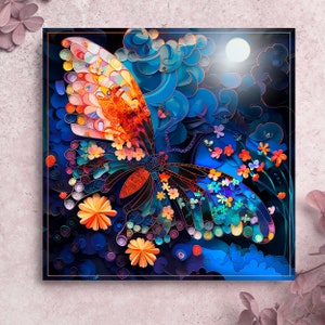Schmetterling Birthday Karte Briefpapier Nicht 3D Sommernacht Schmetterling Grußkarte , Kartenpackung