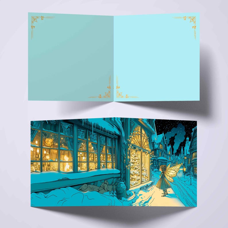 Whimsical Illustrated Christmas Card for Fairy Lovers, Perfect