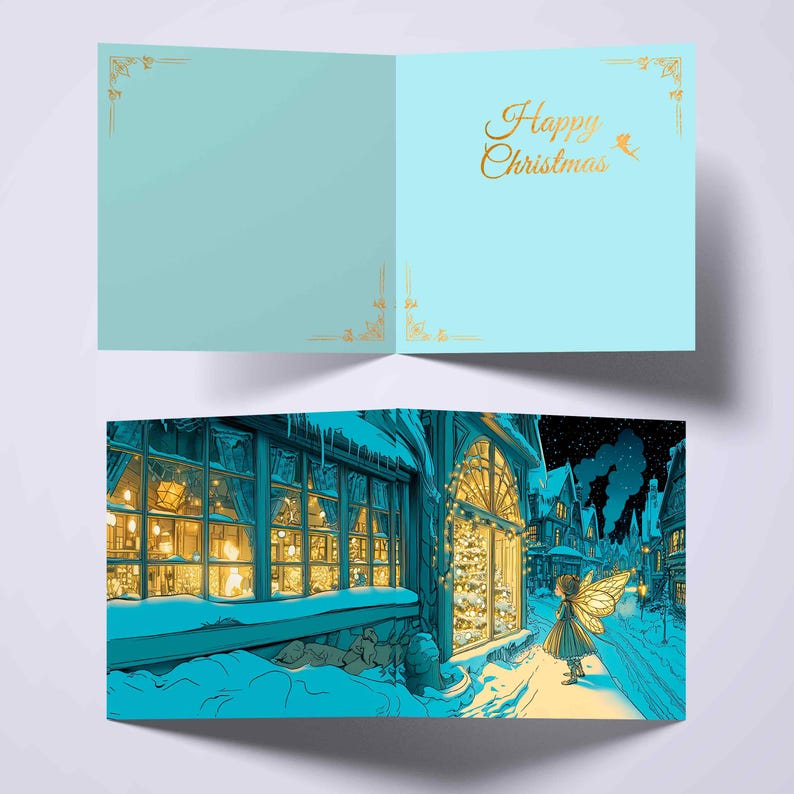 Whimsical Illustrated Christmas Card for Fairy Lovers, Perfect