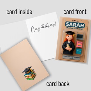 Custom Graduation Card from Photo, Personalized Graduate Action Figure Card, Unique Graduation Gift Keepsake, University College Class 2025