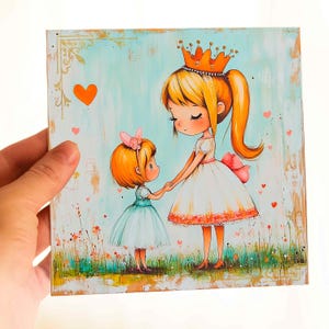 Personalisierte Karte für die große Schwester, süßes Prinzessin Mädchen Geschenk, Benutzerdefinierte Name Neue Baby Ankündigung, Märchen Gruß für stolze große Schwester