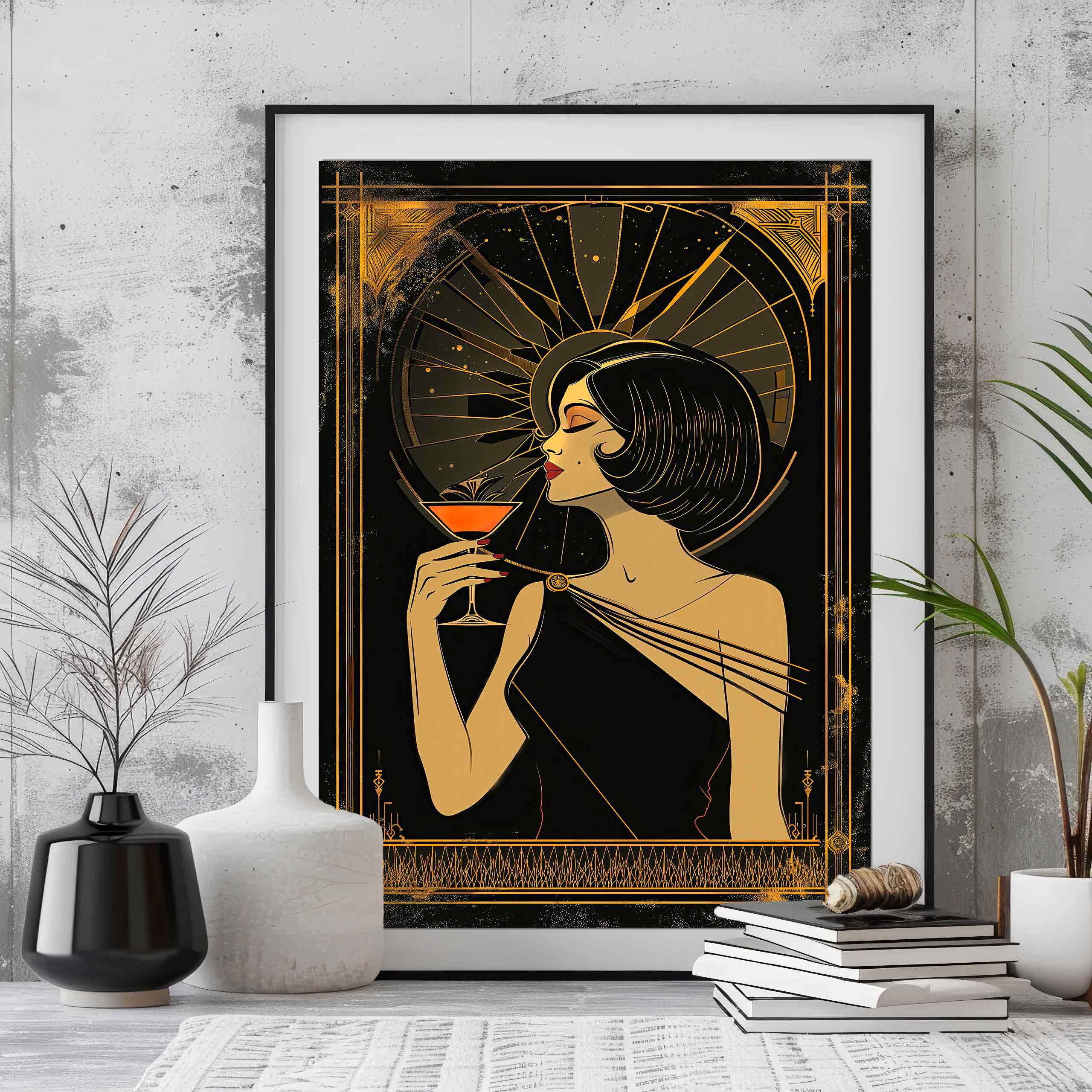 Vintage Style Dressing Room 1920 Decor, Art Deco Lady Powder Room 