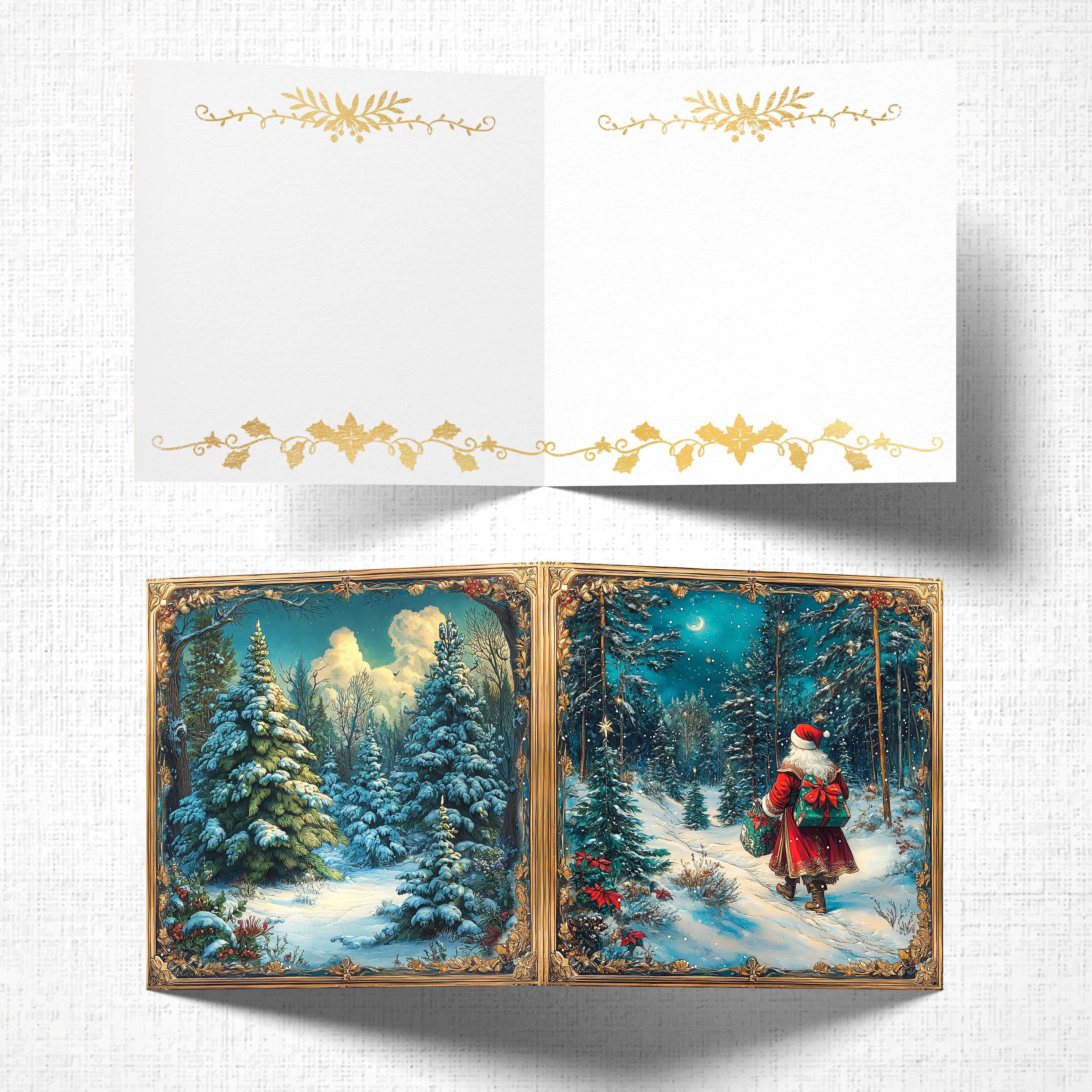 Father Christmas Santa Greeting Card, Traditional Holiday
