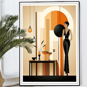 Art Deco Powder Room Wall Art | Vintage Style Bathroom Decor | Retro Dressing Room Print | Cocktail Poster 20s Style