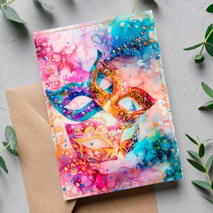 Carte de célébration de joyeux Pourim, carte de carnaval de Pourim, art juif coloré pour décoration et cadeau de Pourim, cartes de joyeux Pourim