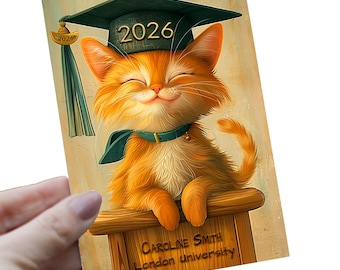 Personalised Graduation Card Congratulations On Your Graduation 2026, University Card, School Graduation, Well Done, Proud Of You Stationery