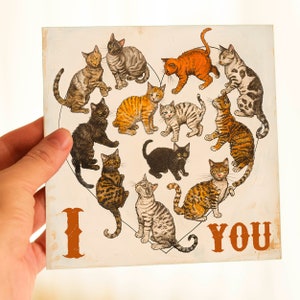 Heart of Cats Card for Cat Lovers and Cat Parents, Cats Stationary Cards Pack