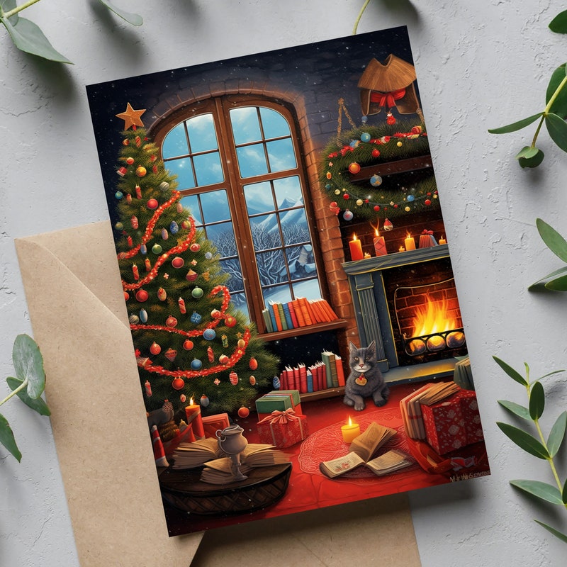 Perfect Christmas Card, Cat - 8 X 6 Inches - Piccadilly Greetings: Greeting Cards - View #8