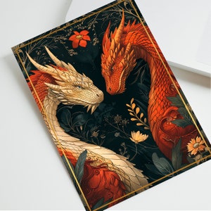 Dragons in Love Valentijnsdagkaart Verjaardag Verjaardag Gepersonaliseerd cadeau voor drakenliefhebbers, fans van Dungeons & Dragons en draken