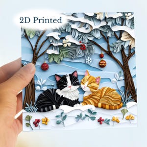 Personalised Cat Lover Card, Valentine Love Card, Happy Birthday Black and Ginger Cats, Christmas 2026 Stationary