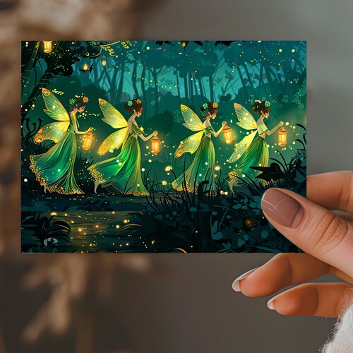 Enchanted Fairy Birthday Card for Her Friend Mother Daughter, Niece, Adult Fairies Birthday Gift, Woodland Artwork Stationary