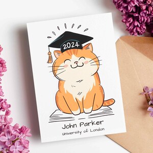 Cartão de formatura personalizado, parabéns pela sua formatura, cartão universitário, formatura escolar, muito bem, orgulhoso de você, cartão de papelaria