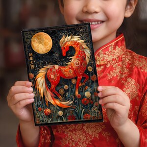Chinese New Year 2026 Year of the Fire Horse Card, Red Envelope Option, Pack Cards, Lunar New Year Greeting CNY Gift image 4